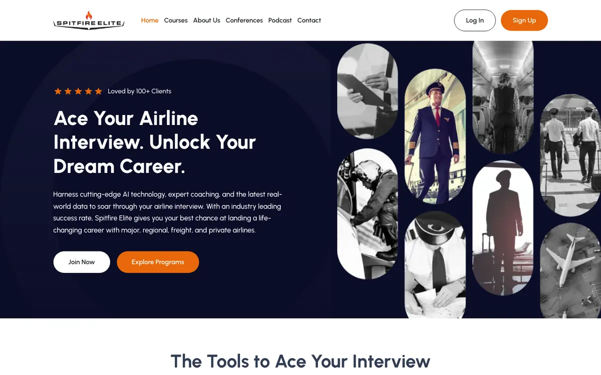 spitfireelite.com home page running on THINQ Site